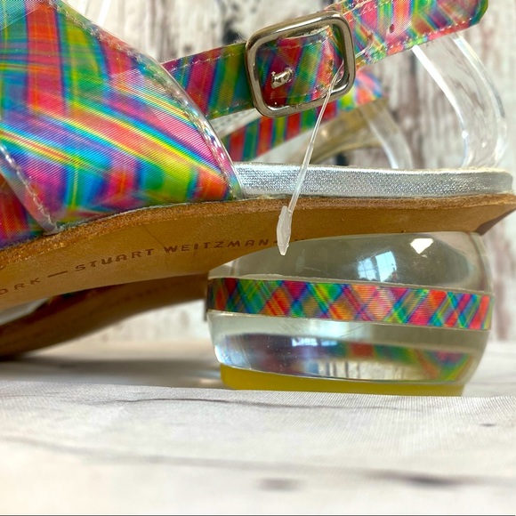 Stuart Weitzman Shoes - HP 🎉 Vintage Stuart Weitzman Holographic Lenticular Lucite Sandals RARE Size 6